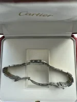 Montre unisexe vintage Panthère de Cartier 27 mm en acier et or à deux rangs, avec boîte et papiers – Image 16