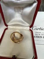 Bague authentique Cartier en or Trinity et diamants, taille 4 1/4, excellent état – Image 12