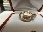 Bague authentique Cartier en or Trinity et diamants, taille 4 1/4, excellent état – Image 11