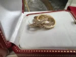 Bague authentique Cartier en or Trinity et diamants, taille 4 1/4, excellent état – Image 3