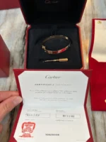 bracelet love cartier en or rose taille 17 – Image 7